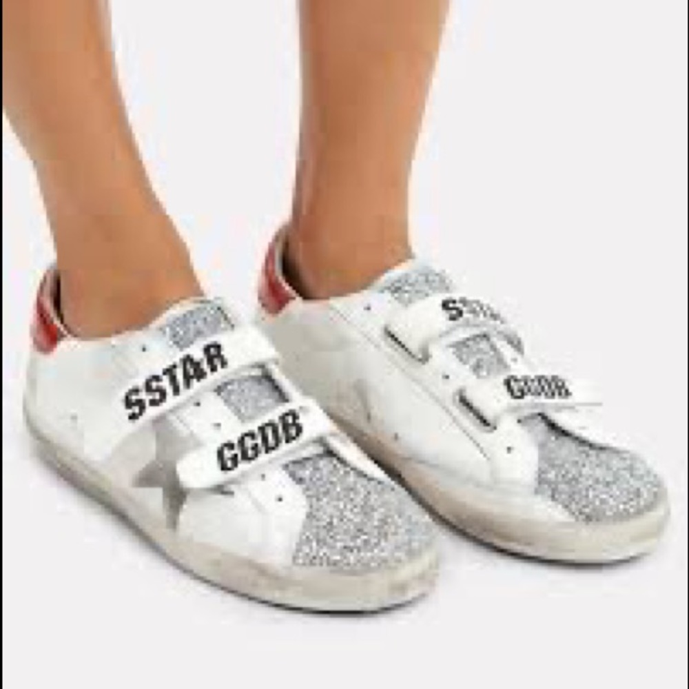 Golden Goose Superstar Old School Glitter Velcro Sneakers